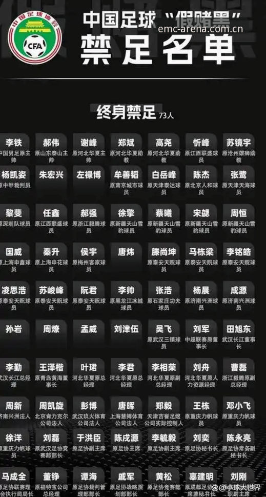 足协第三批禁足名单曝光：3大雷区引爆足球圈，EMC体育平台全程复盘17人终身禁赛内幕